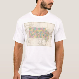 T-shirt Carte de New Jersey et de la Pennsylvanie