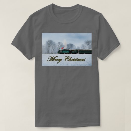 T-shirt carte de noël du train (Design devant)