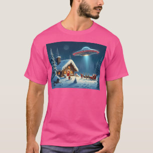 T-shirt Carte de Noël père Noël Ufo
