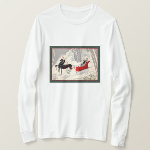 T-shirt Carte de Noël vintage Art déco représentant un tou