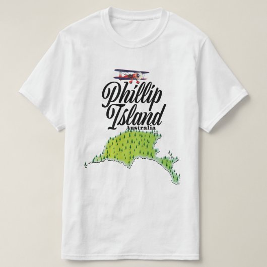 T-shirt Carte de Phillip Island Australie (Design devant)