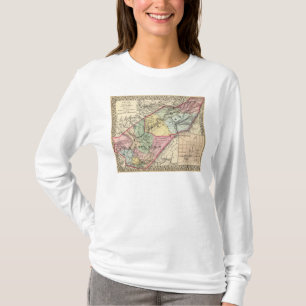 T-shirt Carte de Pocohontas, comtés de Greenbrier