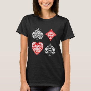 T-shirt Carte de Poker Jeu Casino Joueur jeu Main Bluff