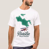 T-shirt Carte de Praslin Seychelles (Devant)
