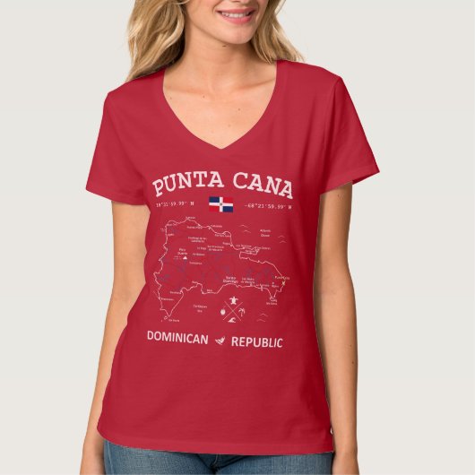 T-shirt Carte de Punta Cana (Devant)