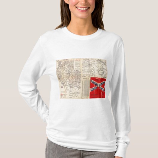 T-shirt Carte de route de l'Orégon (Devant)