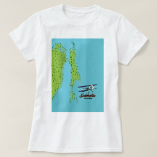 T-shirt Carte de Sakhaline Russie affiche de voyage de sty