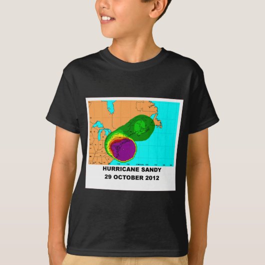 T-shirt Carte de Sandy d'ouragan le 29 octobre 2012 (Devant)