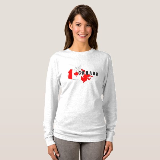 T-shirt Carte de script Canada simple moderne (Devant entier)