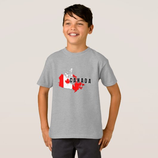 T-shirt Carte de script Canada simple moderne (Devant entier)