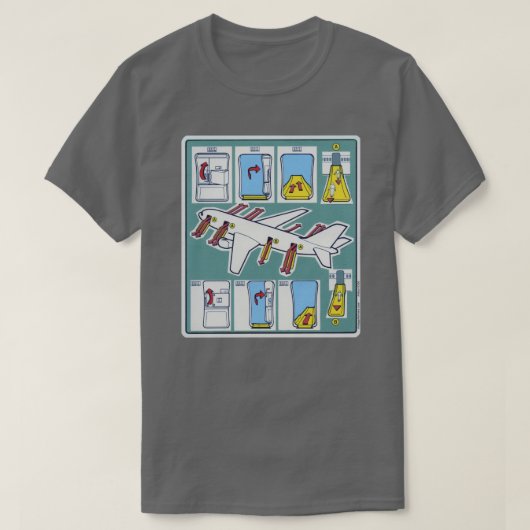 T-shirt Carte de sécurité de secours de ligne aérienne (Design devant)