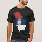 T-shirt Carte de Serbie avec Drapeau (Devant)