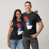 T-shirt Carte de Serbie avec Drapeau (Unisexe)