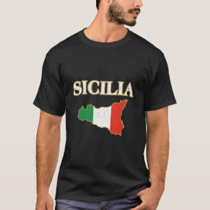 T-shirt Carte de Sicile italienne Sicilia Sicilien
