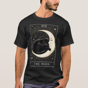 T-shirt Carte de Tarot Chat Gothique et Croissant