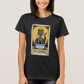 T-shirt Carte de tarot de chat L'Empereur Boîte à litière 