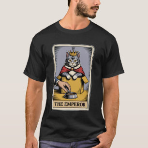T-shirt Carte de tarot de chat L'Empereur Chat dans une bo