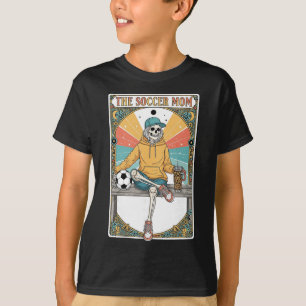 T-shirt Carte de tarot de maman de football Squelette Café
