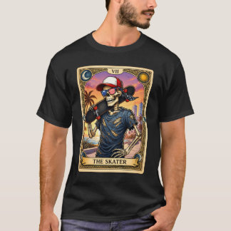 T-shirt Carte de tarot de patineur squelette Planche à rou