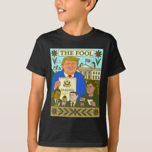T-shirt Carte de tarot de Trump Le Fou impose un tarif sur