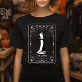 T-shirt Carte de tarot d'échecs La reine esthétique minima