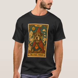 T-shirt Carte de tarot drôle de Pitbull Le magicien de pet