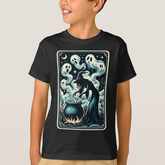 T-shirt Carte de Tarot Gothique Supernaturelle Ghost Cauld (Devant)