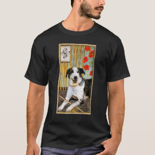 T-shirt Carte de tarot neuf de baguettes et chien graphiqu