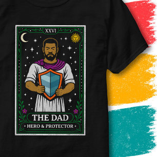 T-shirt Carte de Tarot Père Héros Protecteur Bouclier Art 