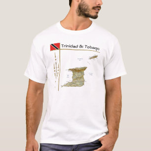 T-shirt Carte de Trinité-et-Tobago + Drapeau + Titre T-sh