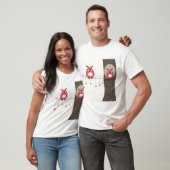 T-shirt Carte de Valentine avec des couples de hiboux (Unisexe)