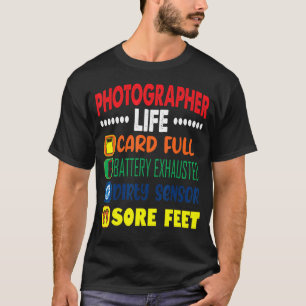 T-shirt Carte de vie photographe Full Dirty Sensor Sore Pi
