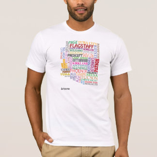 T-shirt Carte de ville de l'Arizona