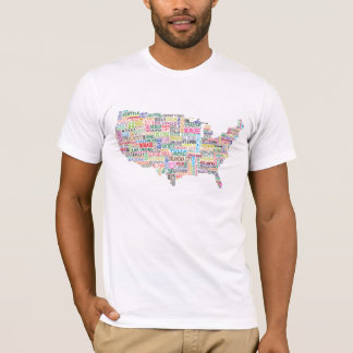 T-shirt Carte de ville des Etats-Unis
