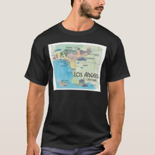 T-shirt Carte de Vintage voyage de Los Angeles la