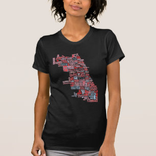 T-shirt Carte de voisinage de Chicago