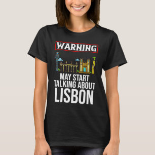 T-shirt Carte de voyage de la ville de Lisbonne Portugal