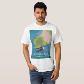 T-shirt Carte de voyage de l'île de Burgh Devon (Devant entier)
