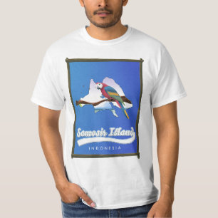 T-shirt Carte de voyage de Samosir Island Indonésie