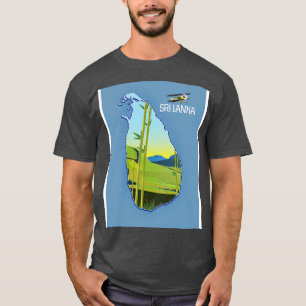 T-shirt Carte de voyage des îles Sri Lanka