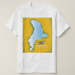 T-shirt carte de voyage du lac Utah, vallée de l'Utah.