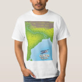 T-shirt Carte de voyage Ganges Inde (Devant)