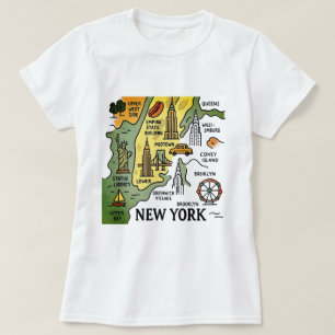 T-shirt Carte de voyage NY vintage