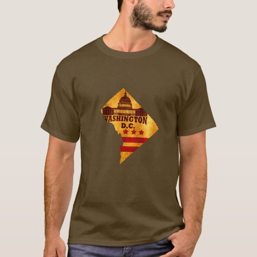 T-shirt Carte de Washington DC (Devant)