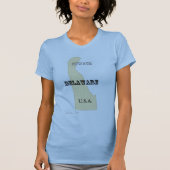 T-shirt - Carte Delaware avec la ville (Devant)