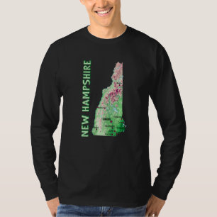T-shirt Carte d'élévation de l'État du New Hampshire Grand