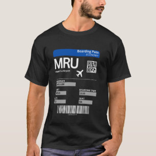 T-shirt Carte d'embarquement aéroport Maurice vacances vol