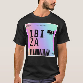 T-shirt Carte d'embarquement Ibiza Dégradé arc-en-ciel Ibz