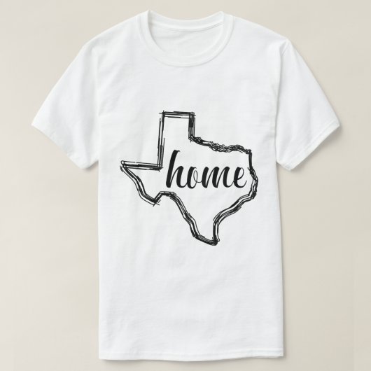 T-shirt Carte d'ensemble de l'État d'origine du Texas (Design devant)