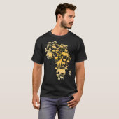 T-shirt Carte des animaux d'Afrique Silhouette Afrique (Devant entier)